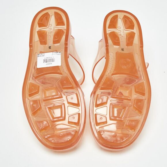 Gucci Orange Glossy Jelly Gg Marmont Flat Sandals Size 35 - Picture 6 of 7